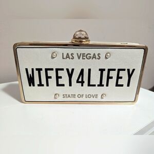 Aldo Wifey4Lifey license plate clutch